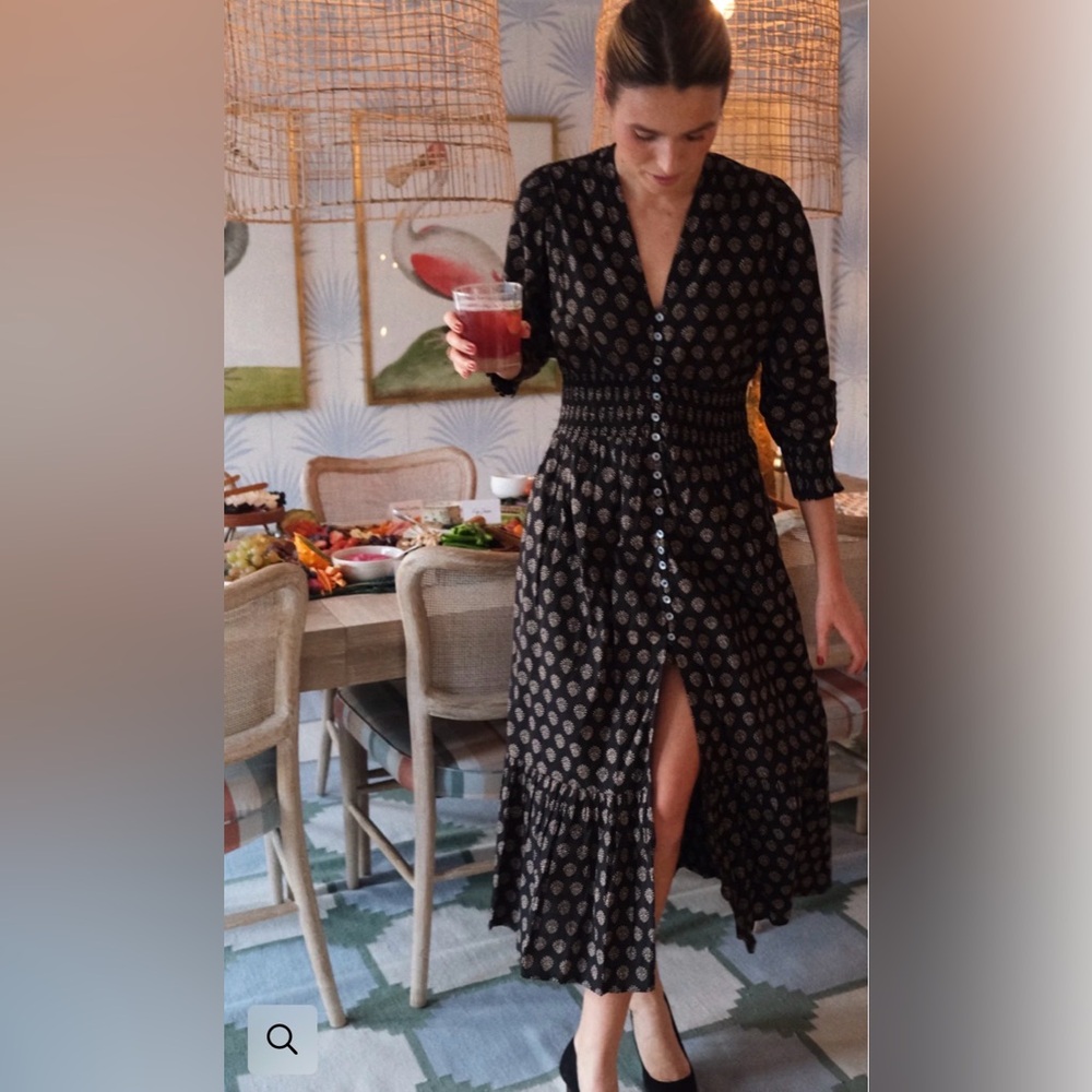 FRANCESCA DRESS - BLACK MINI MEADOW